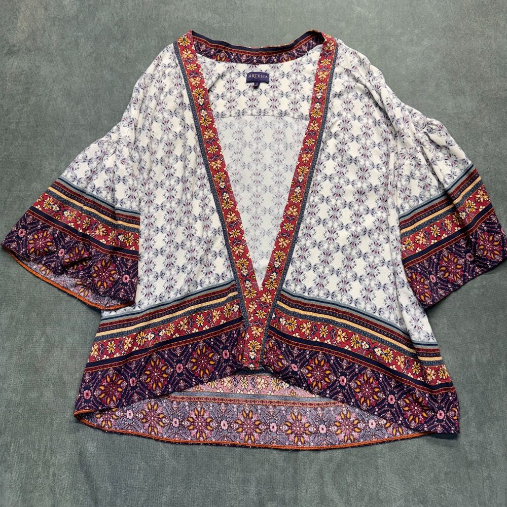 Artesia Boho Floral Kimono Top Women’s XL Lightweight Festival Blouse